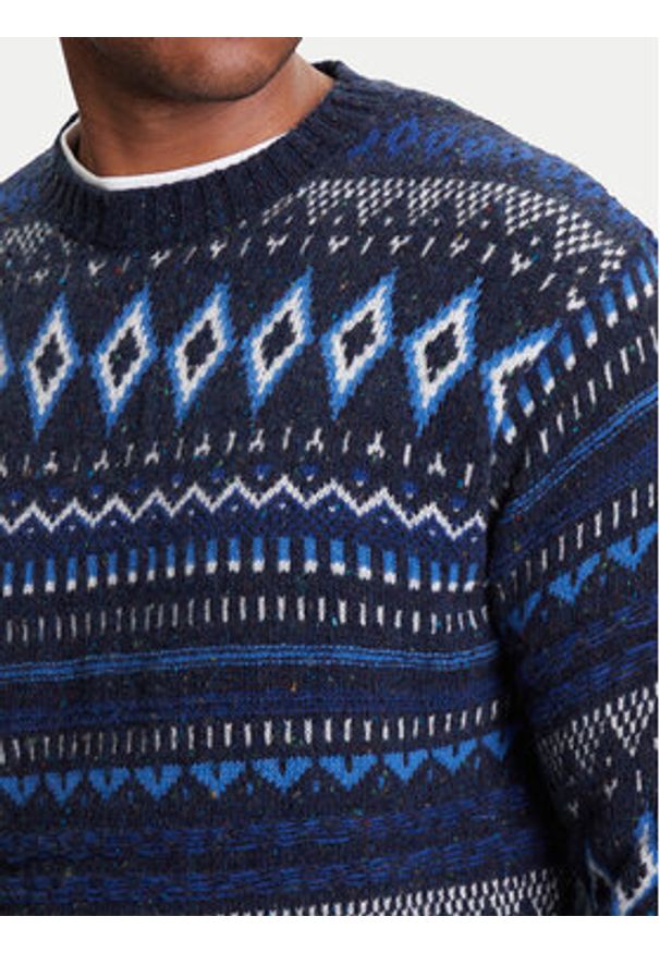 United Colors of Benetton - United Colors Of Benetton Sweter 1137K107V Niebieski Regular Fit. Kolor: niebieski. Materiał: wełna