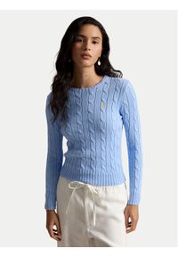 Polo Ralph Lauren Sweter 211971869512 Niebieski jasny Slim Fit. Typ kołnierza: polo. Kolor: niebieski. Materiał: bawełna #1