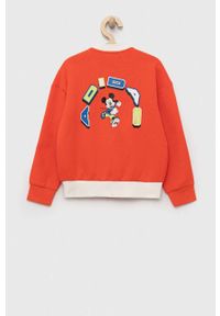 Adidas - adidas bluza dziecięca x Disney kolor pomarańczowy z aplikacją. Kolor: pomarańczowy. Materiał: poliester, dzianina. Wzór: aplikacja, motyw z bajki #3