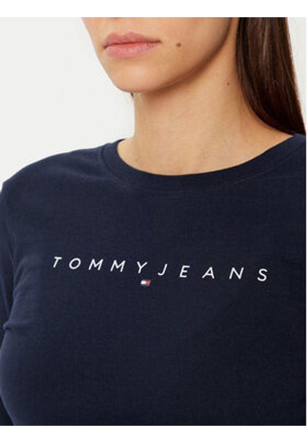 Tommy Jeans Bluzka DW0DW19434 Granatowy Slim Fit. Kolor: niebieski. Materiał: bawełna
