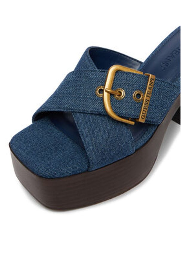 Guess Jeans Klapki CEO-JD421-3 Niebieski. Kolor: niebieski. Materiał: materiał