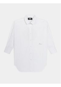 Karl Lagerfeld Kids Sukienka koszulowa Z30080 S Biały Regular Fit. Kolor: biały. Materiał: bawełna. Typ sukienki: koszulowe #2