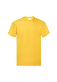 FRUIT OF THE LOOM - Oryginalna Bawełniana Koszulka Unisex Dla Dorosłych. Kolor: żółty, pomarańczowy, wielokolorowy. Materiał: bawełna
