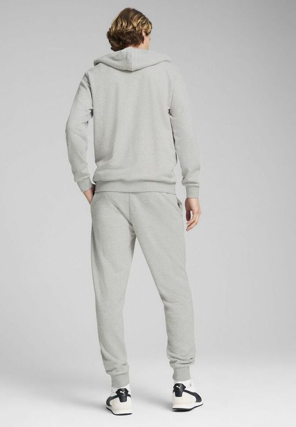 Dres Puma Hooded Sweat Suit Tr, Mężczyźni. Kolor: wielokolorowy, czarny, szary. Materiał: dresówka. Wzór: haft, aplikacja