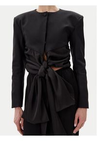Eleh Marynarka ESS250171 Czarny Regular Fit. Kolor: czarny. Materiał: bawełna, syntetyk