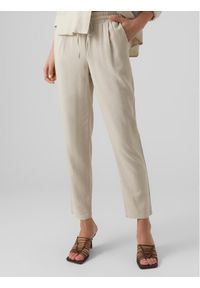 Vero Moda Spodnie materiałowe Jesmilo 10279691 Szary Regular Fit. Kolor: szary. Materiał: len, wiskoza
