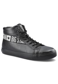 Big-Star - Czarne Sneakersy Big Star Męskie Modne Buty. Kolor: czarny. Materiał: skóra ekologiczna, materiał, guma. Szerokość cholewki: normalna. Wzór: aplikacja