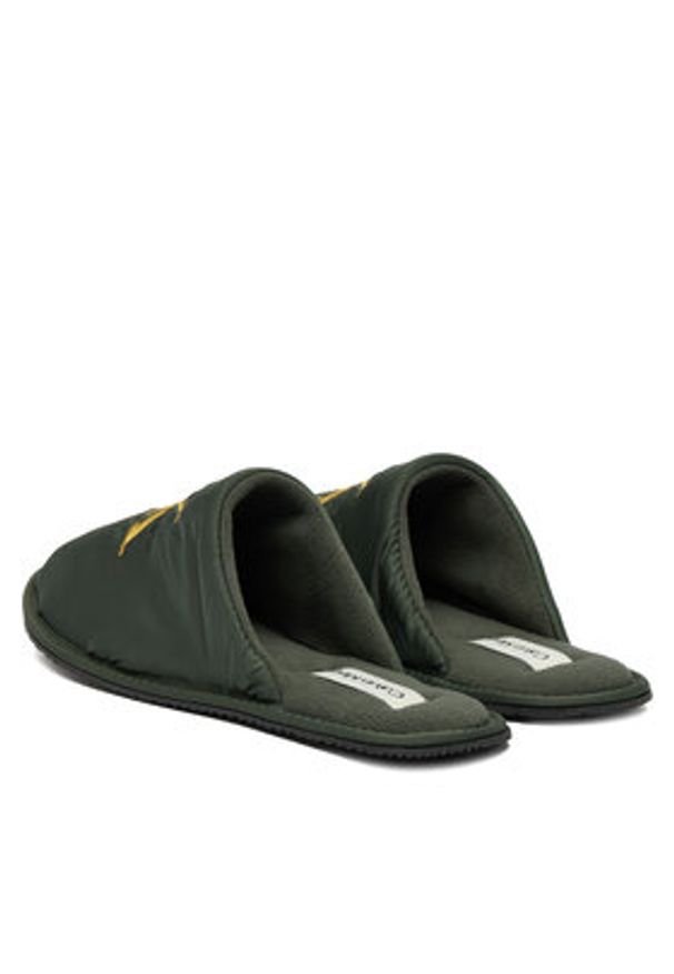 Calvin Klein Kapcie Hotel Slipper Mono Embro YM0YM01392 Zielony. Kolor: zielony. Materiał: materiał