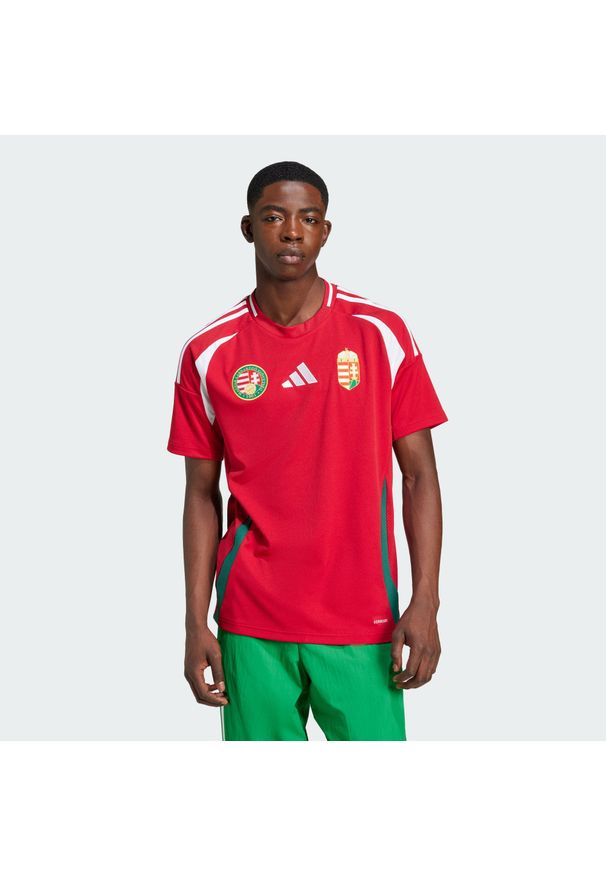 Adidas - Koszulka Hungary 24 Home. Kolor: czerwony, wielokolorowy, zielony, biały. Materiał: materiał. Sport: piłka nożna