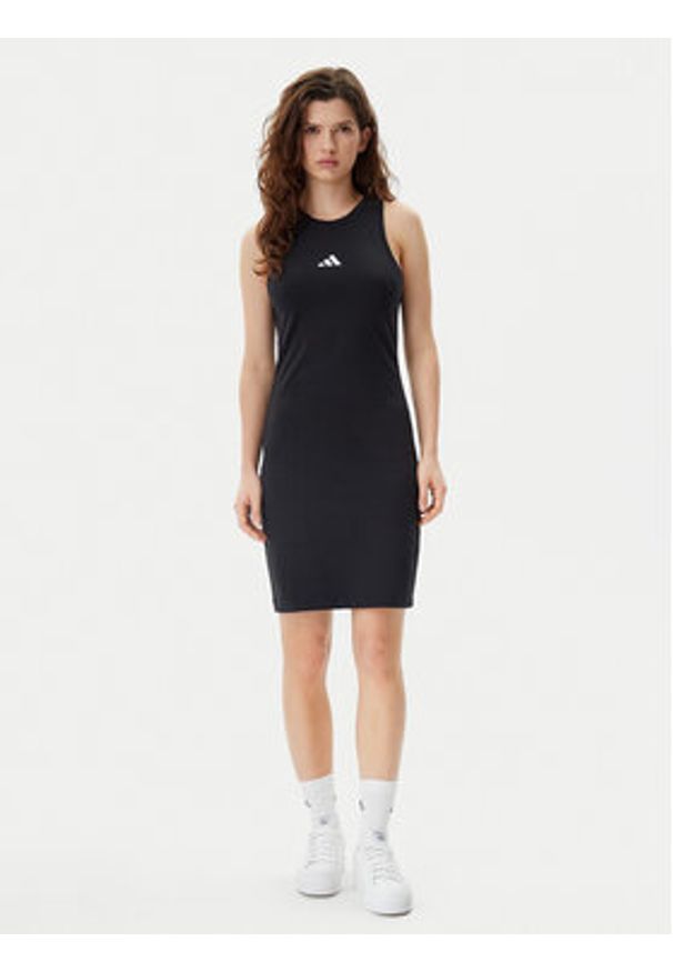 Adidas - adidas Sukienka codzienna Future Icons Small Logo JE0199 Czarny Slim Fit. Okazja: na co dzień. Kolor: czarny. Materiał: bawełna. Typ sukienki: proste. Styl: casual