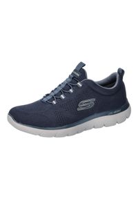 skechers - Buty do chodzenia męskie Skechers Summits Louvin. Zapięcie: sznurówki. Kolor: niebieski. Materiał: guma. Szerokość cholewki: normalna. Sport: turystyka piesza