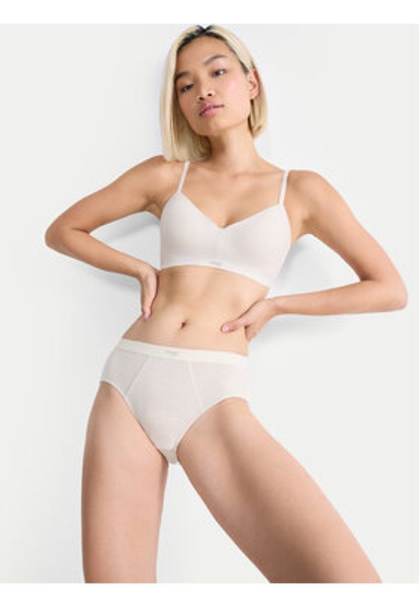 Sloggi Biustonosz top Ever Ease 10219599 Beżowy. Kolor: beżowy. Materiał: bawełna