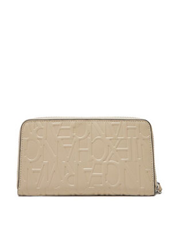 Armani Exchange Duży Portfel Damski 948451 CC793 U1092 Beżowy. Kolor: beżowy. Materiał: skóra