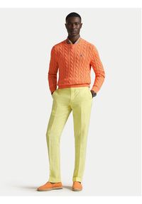 Polo Ralph Lauren Sweter 710775885529 Pomarańczowy ciemny Regular Fit. Typ kołnierza: polo. Kolor: pomarańczowy. Materiał: bawełna #3
