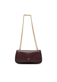 Calvin Klein Torebka Ck Convertible Chain Small Bag LV04F3172G Bordowy. Kolor: czerwony. Materiał: skórzane