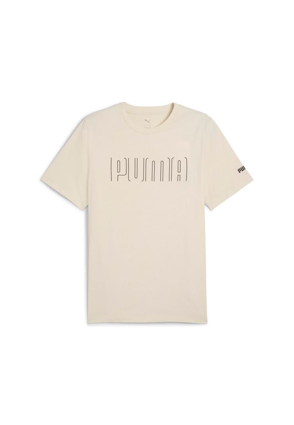 Puma Koszulka Sport Graphic 68461787. Kolor: beżowy. Materiał: guma. Wzór: nadruk. Sport: fitness