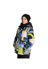 Kurtka narciarska dla dzieci snowboard ThermoTEX Lemon Explore ZL4. Typ kołnierza: kołnierzyk stójkowy, kaptur. Kolor: wielokolorowy. Materiał: poliester. Sezon: zima. Sport: narciarstwo, snowboard