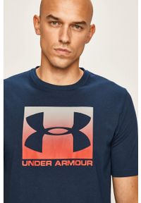 Under Armour t-shirt 1329581-101. Okazja: na co dzień. Kolor: niebieski. Materiał: materiał. Wzór: nadruk. Styl: casual #5