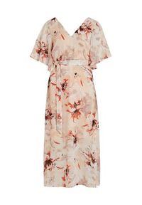Vila Sukienka codzienna Karin 14083207 Beżowy Regular Fit. Okazja: na co dzień. Kolor: beżowy. Materiał: syntetyk. Typ sukienki: proste. Styl: casual #5