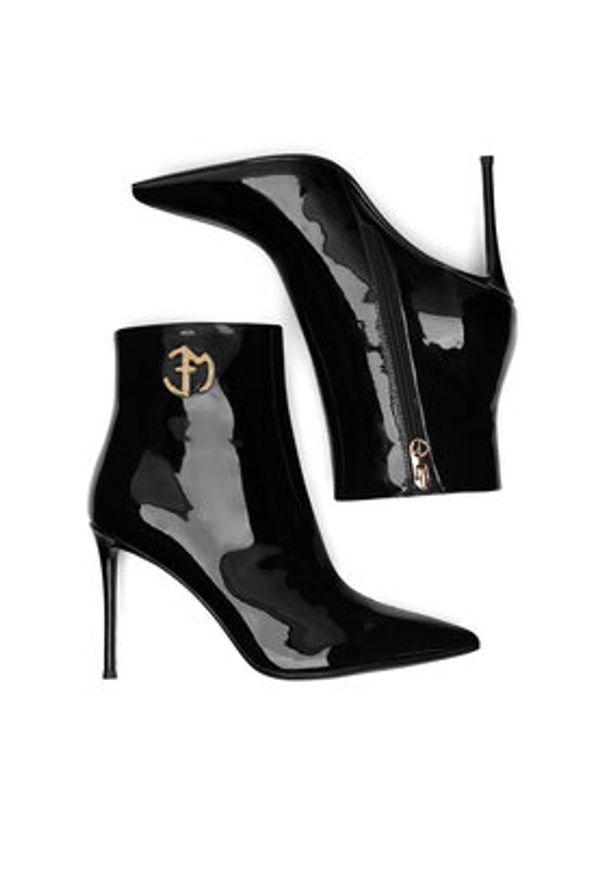 Eva Minge Botki GAJDA-959-953 Czarny. Kolor: czarny. Materiał: lakier, skóra