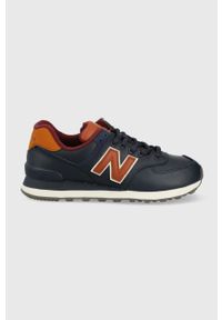 New Balance sneakersy skórzane ML574OMC kolor granatowy. Nosek buta: okrągły. Zapięcie: sznurówki. Kolor: niebieski. Materiał: skóra. Model: New Balance 574