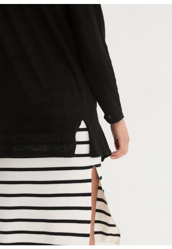 bonprix - Kardigan z czystej delikatnej bawełny slub. Kolor: czarny. Materiał: bawełna