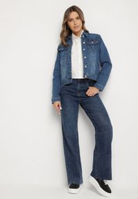 Born2be - Niebieskie Jeansy z Wysokim Stanem i Szeroką Nogawką Valimoss. Okazja: na co dzień. Stan: podwyższony. Kolor: niebieski. Styl: klasyczny, casual, elegancki #7