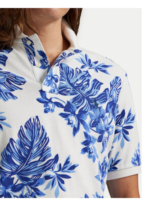 Polo Ralph Lauren Polo 710P04013001 Niebieski Custom Slim Fit. Typ kołnierza: polo. Kolor: niebieski. Materiał: bawełna