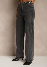 Renee - Szare Jeansy Wide Leg High Waist Mevandria. Okazja: na randkę, na co dzień. Stan: podwyższony. Kolor: szary. Styl: casual #4