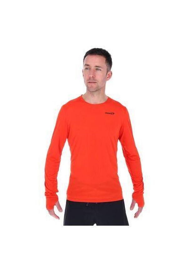 BOXRAW - Bluza do biegania męska Inov-8 Performance Long Sleeve. Kolor: czerwony. Długość rękawa: długi rękaw
