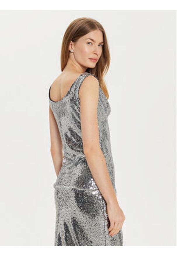 Artigli - ARTIGLI Bluzka ACCN000617 Srebrny Regular Fit. Kolor: srebrny. Materiał: syntetyk