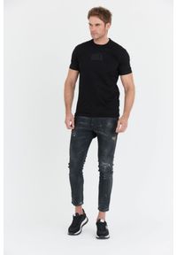 DSQUARED2 Czarny t-shirt męski ibra. Kolor: czarny