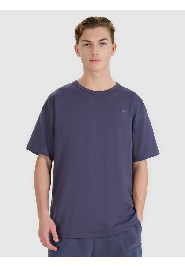 4f - 4F T-shirt oversize gładki uniseks - szary L. Okazja: na co dzień. Kolor: szary. Materiał: dzianina, bawełna, jersey. Długość rękawa: krótki rękaw. Długość: krótkie. Wzór: gładki. Styl: klasyczny, sportowy, casual