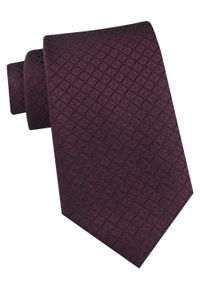 Krawat Męski - Angelo di Monti - Kolor Wina, Drobny Wzór. Kolor: czerwony. Materiał: tkanina. Styl: elegancki, wizytowy