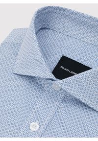 Pako Lorente - PAKO LORENTE - Koszula z niebieskim wzorem geometrycznym. Kolor: niebieski. Materiał: elastan, bawełna. Długość rękawa: długi rękaw. Długość: długie. Wzór: geometria #5