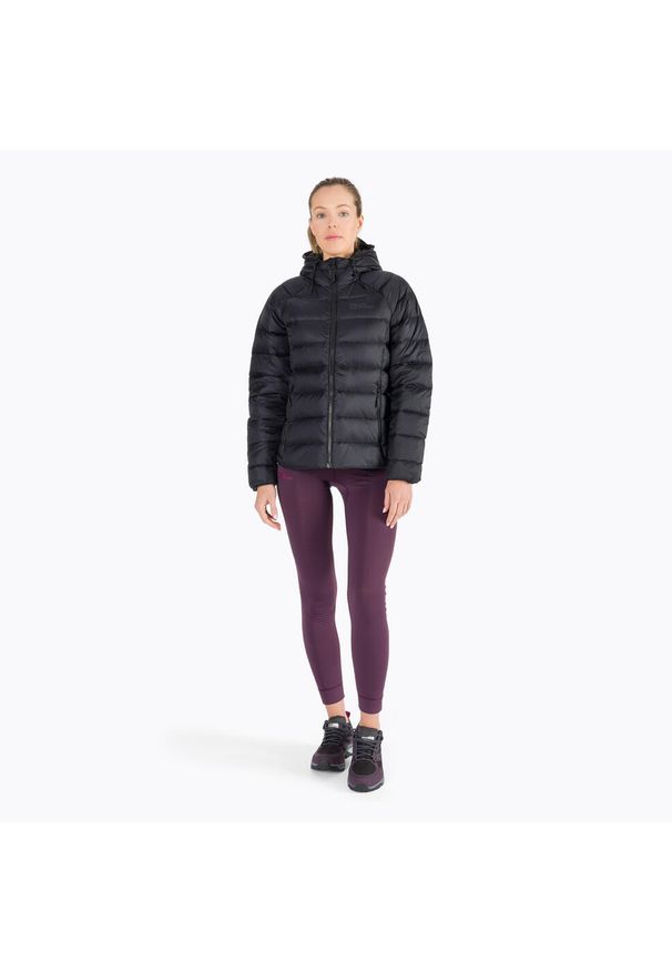 Kurtka puchowa damska Jack Wolfskin Nebelhorn Down Hoody. Kolor: czarny. Materiał: puch. Sport: turystyka piesza