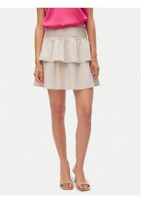 Vero Moda Spódnica mini Luna 10309768 Beżowy Regular Fit. Kolor: beżowy. Materiał: wiskoza