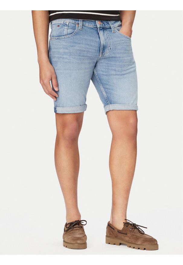 Tommy Jeans Szorty jeansowe Ronnie DM0DM22979 Niebieski Slim Fit. Kolor: niebieski. Materiał: bawełna