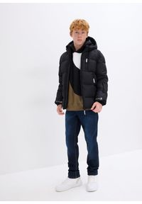 bonprix - Zimowa kurtka pikowana z kapturem, na ciepłej podszewce. Typ kołnierza: kaptur. Kolor: czarny. Sezon: zima #2