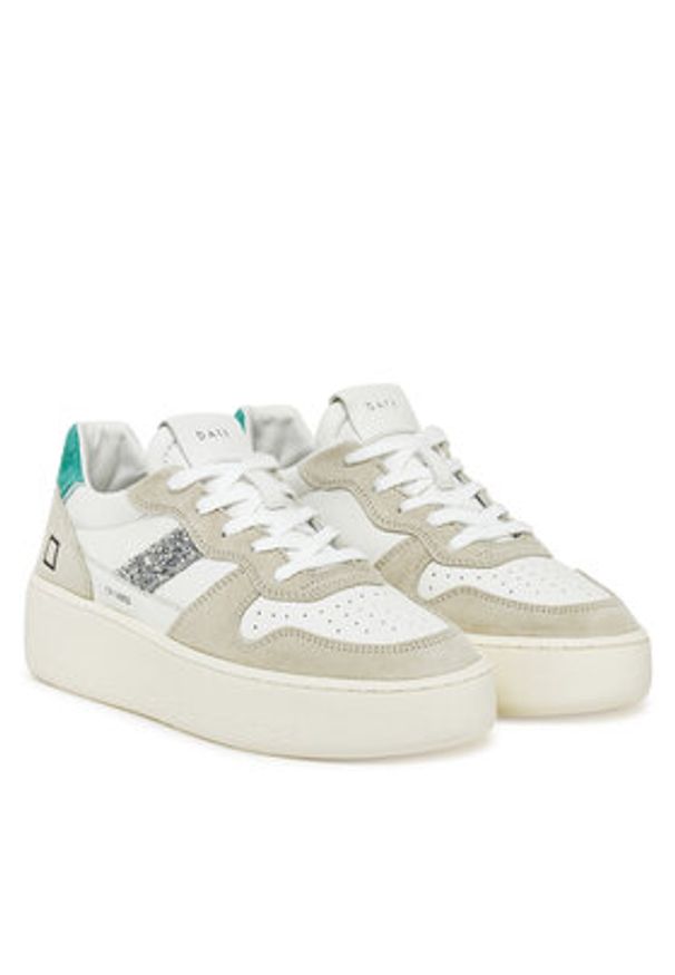 D.A.T.E. Sneakersy Court W421-CP-VC Biały. Kolor: biały. Materiał: zamsz, skóra