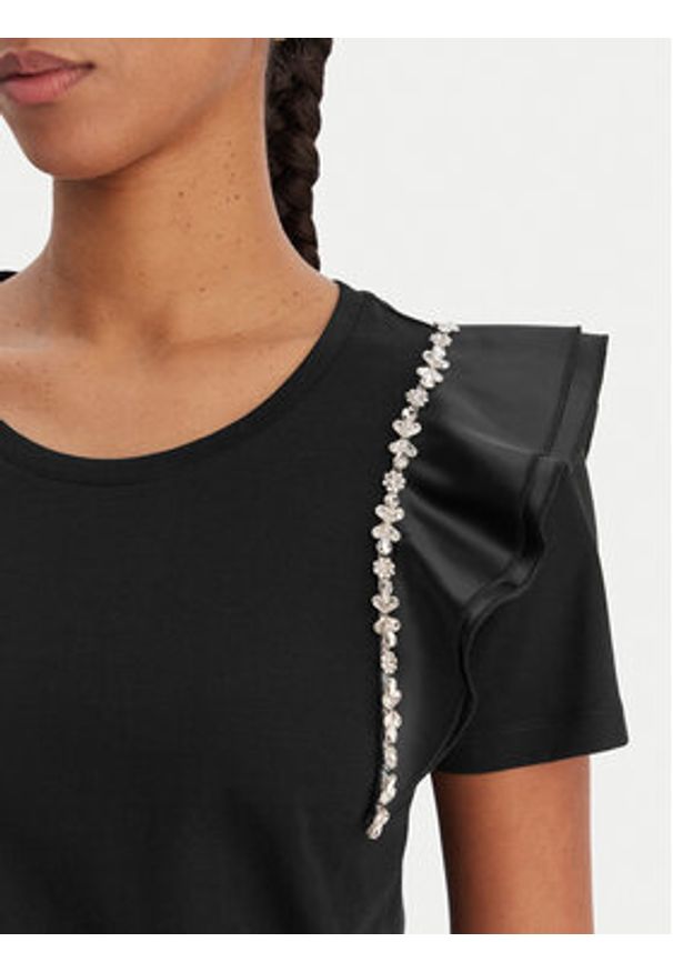 Fracomina Bluzka FR26ST3039J40001 Czarny Regular Fit. Kolor: czarny. Materiał: bawełna