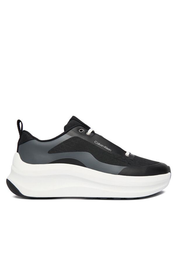 Calvin Klein Sneakersy Chunky Runner Laceup Mix Aop YW0YW02077 Czarny. Kolor: czarny. Materiał: materiał