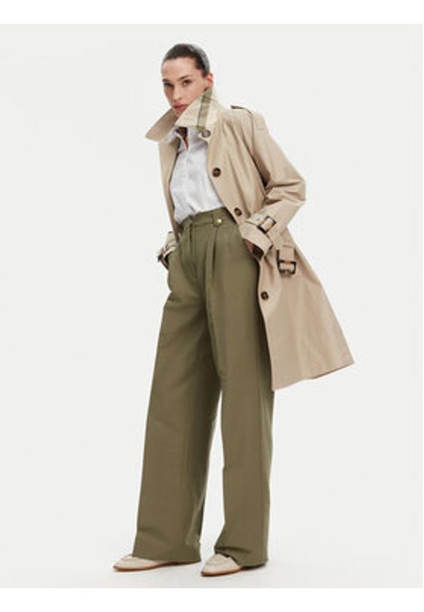Barbour Spodnie materiałowe Ava LTR0386GN74 Zielony Wide Leg. Kolor: zielony. Materiał: syntetyk