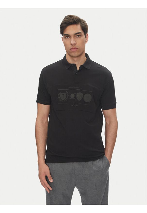 BOSS Polo Percy Heritage 50538111 Czarny Relaxed Fit. Typ kołnierza: polo. Kolor: czarny. Materiał: bawełna