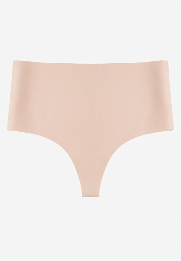 Born2be - Jasnoróżowe Majtki Bezszwowe z Wysokim Stanem Koliane. Stan: podwyższony. Kolor: różowy. Materiał: jeans