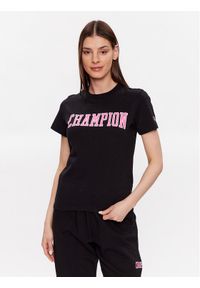 Champion T-Shirt 116084 Czarny Custom Fit. Kolor: czarny. Materiał: bawełna #1