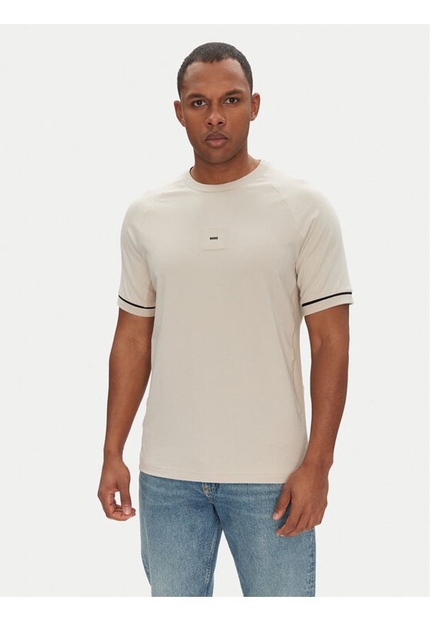 BOSS T-Shirt 50537846 Beżowy Regular Fit. Kolor: beżowy. Materiał: bawełna