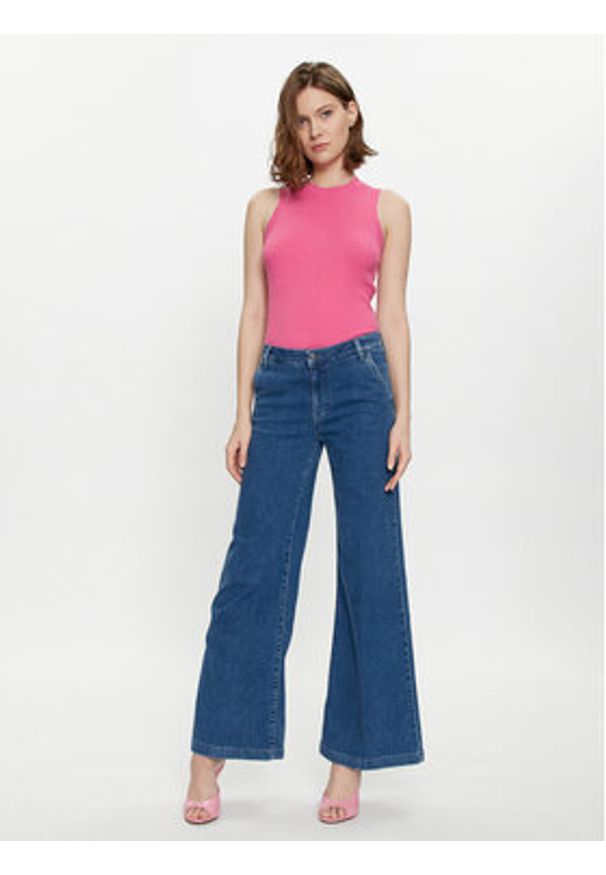JDY Top Aya 15287501 Różowy Slim Fit. Kolor: różowy. Materiał: wiskoza