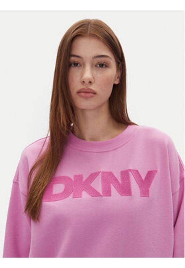 DKNY Bluza DP5T1140 Różowy Regular Fit. Kolor: różowy. Materiał: bawełna