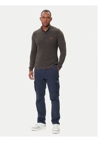 Aeronautica Militare Sweter 252MA1572UL00409 Szary Slim Fit. Kolor: szary. Materiał: bawełna